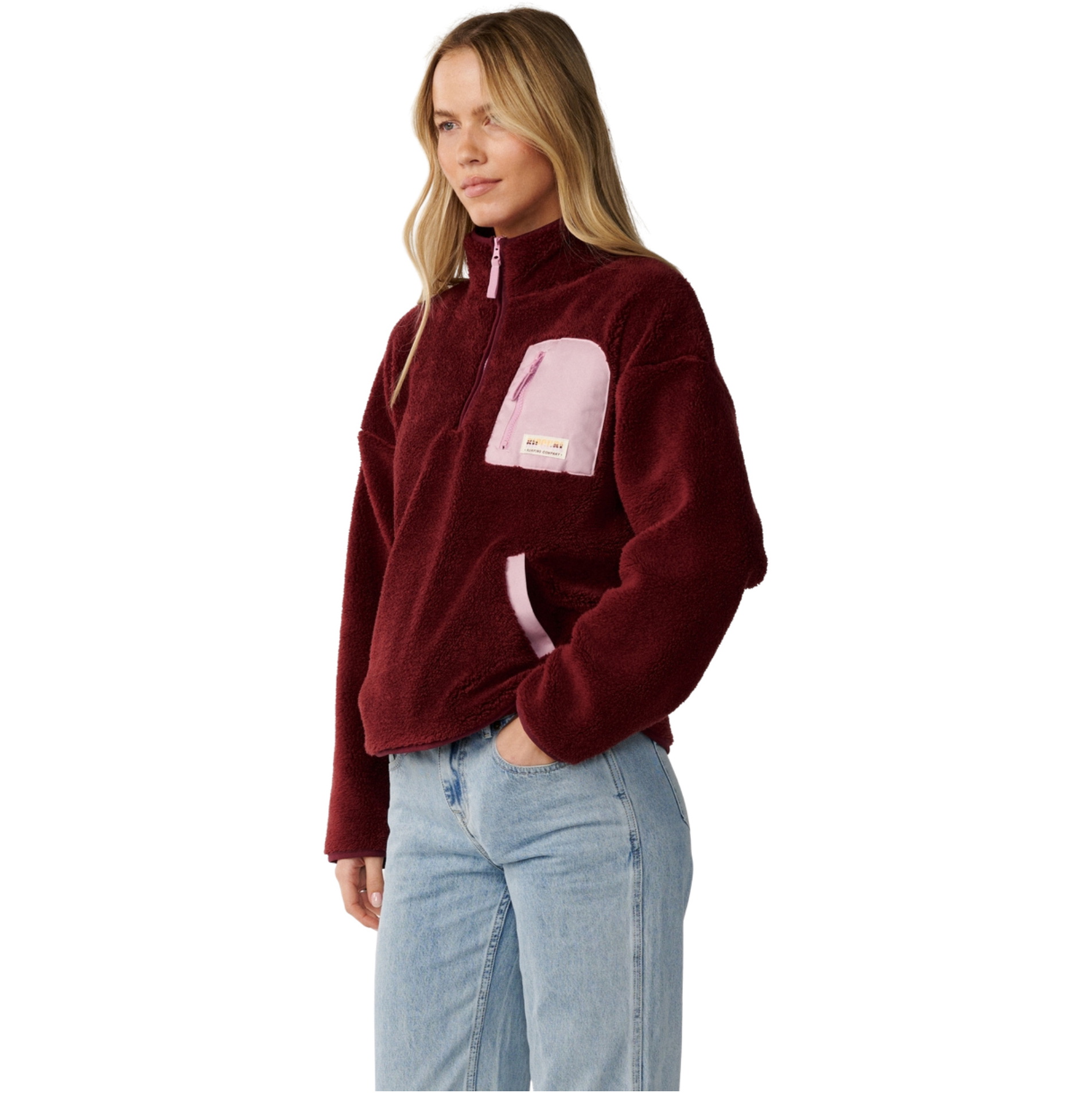 2026 Rip Curl Womens Party Wave Polar Zip Thru Fleece 0EFWFL - Dark Plum